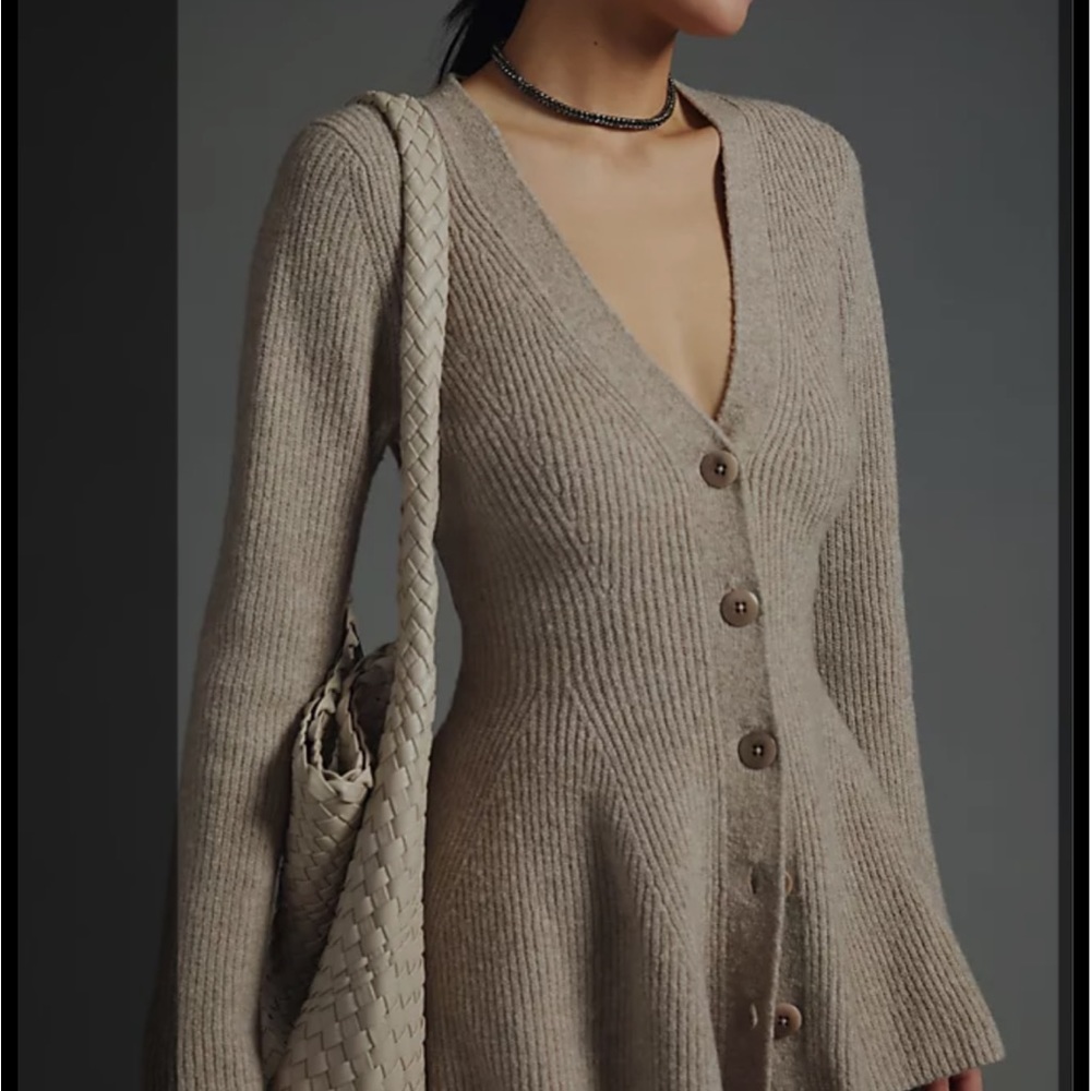 Maeve Taupe Cardigan Sweater